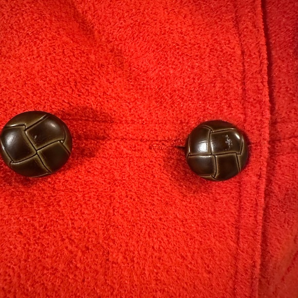 Wool blend red orange Peacoat size M - Picture 5 of 8